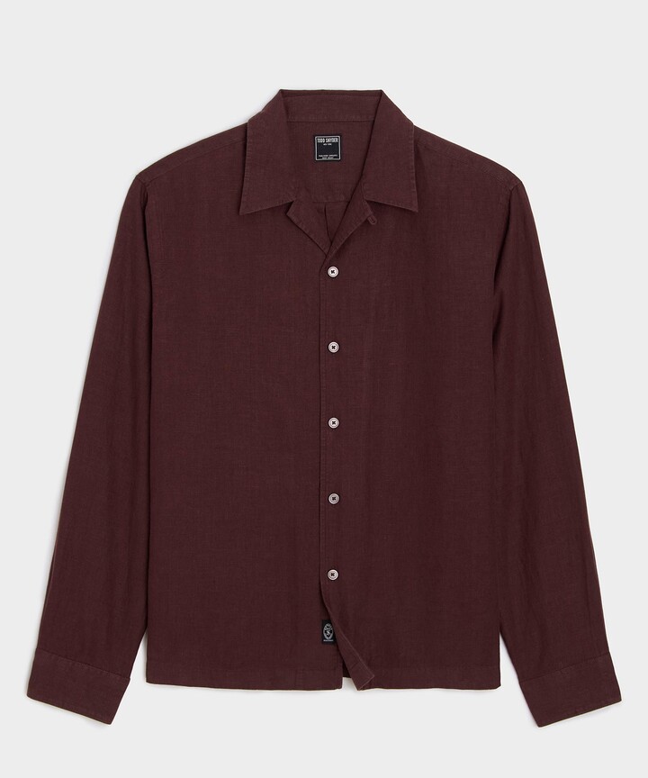 Todd Snyder Cropped Sea Soft Irish Linen Camp Collar Shirt