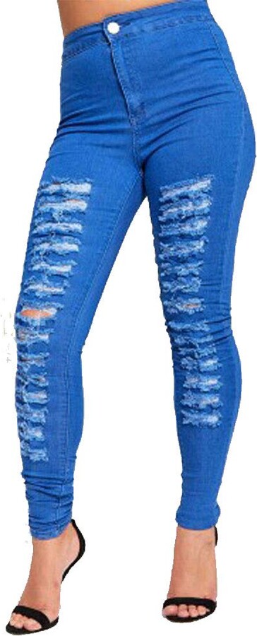  Womens Fleece Lined Jeans Thermal Flannel Lined Jeans Winter  Warm Thicken Skinny Stretch Denim Pants