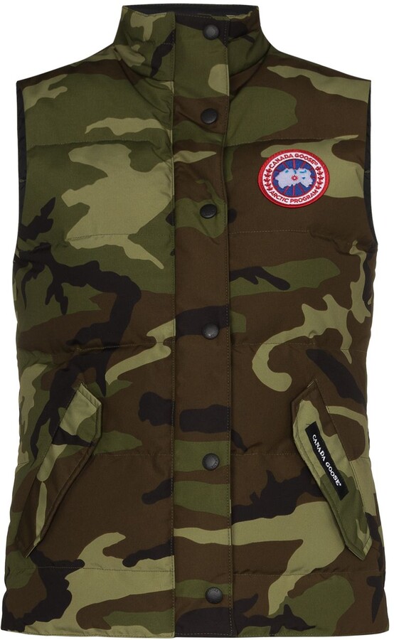 Canada Goose Camouflage-Pattern Puffer Gilet - ShopStyle