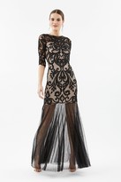 Thumbnail for your product : Coast 3/4 Sleeve Sequin Maxi With Fishtail Mesh Hem