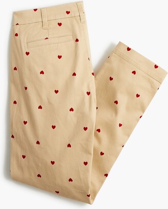 J.Crew Factory Women's High-Rise Girlfriend Chino Pant With Hearts -  ShopStyle