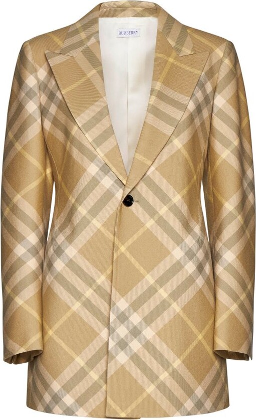 Burberry Checked Tailored Single-Breasted Blazer