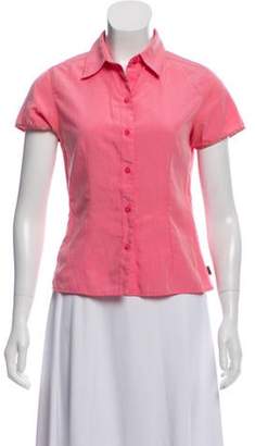 The North Face Short Sleeve Button-Up Top Pink Short Sleeve Button-Up Top