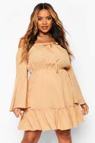 Thumbnail for your product : boohoo Plus Off The Shoulder Mini Dress