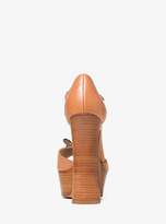 Thumbnail for your product : Michael Kors Collection Pembrey Floral Leather Platform Sandal