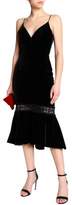 Thumbnail for your product : Nicholas Fluted Lace-Trimmed Velvet Midi Dress