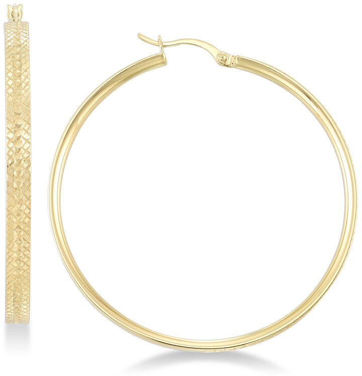 Simone I. Smith Textured Hoop Earrings in 18k Gold over Sterling Silver