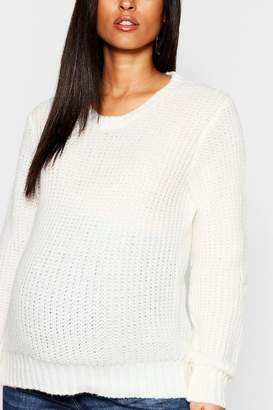 boohoo Maternity Crew Neck Knitted Sweater
