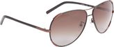 Thumbnail for your product : Chloé Women's Leather Wrapped Aviator Sunglasses-Colorless