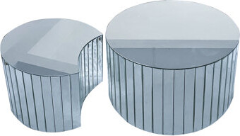 Mercer41 Luxury Silver Mirror Coffee Table For Modern Living Room Furniture | Gift Idea