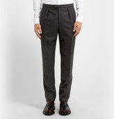Thumbnail for your product : Burberry Wool and Cashmere-Blend Flannel Trousers