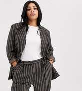 plus size striped suit