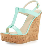 Thumbnail for your product : Dee Keller Erin Cork Leather Wedge, Mint