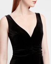 Thumbnail for your product : Express Velvet Plunge V-Neck Fit And Flare Dress