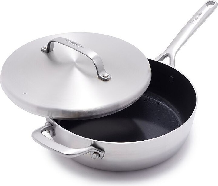 GP5 4 QT 5Ply Stainless Steel Saute Pan with Lid