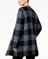 Thumbnail for your product : Eileen Fisher Wool Blend Open-Front Plaid Coat, A Macy's Exclusive