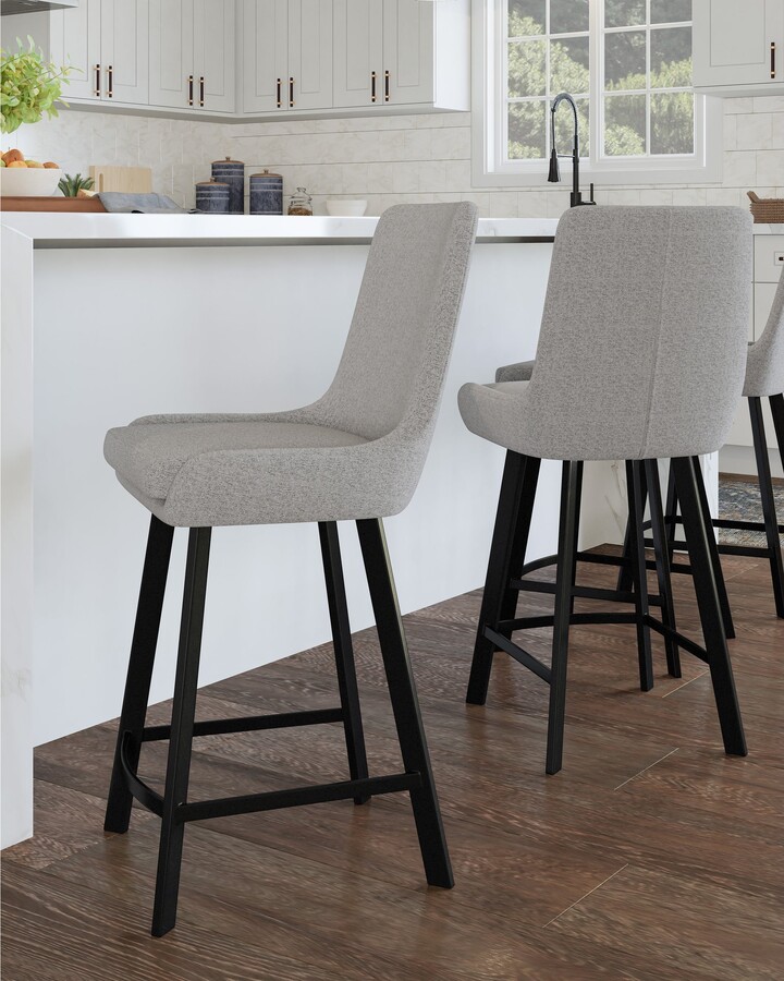 Leick Home Barrelback Linen Sturdy Bar Stool Set of 2 ShopStyle