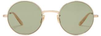 Garrett Leight Seville 48 Round Frame Metal Sunglasses - Womens - Dark Green