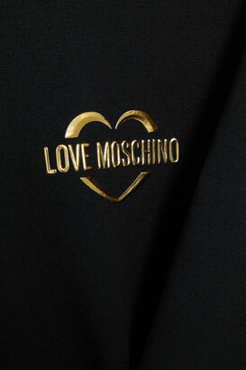 Love Moschino Appliquéd cotton-blend jersey mini dress
