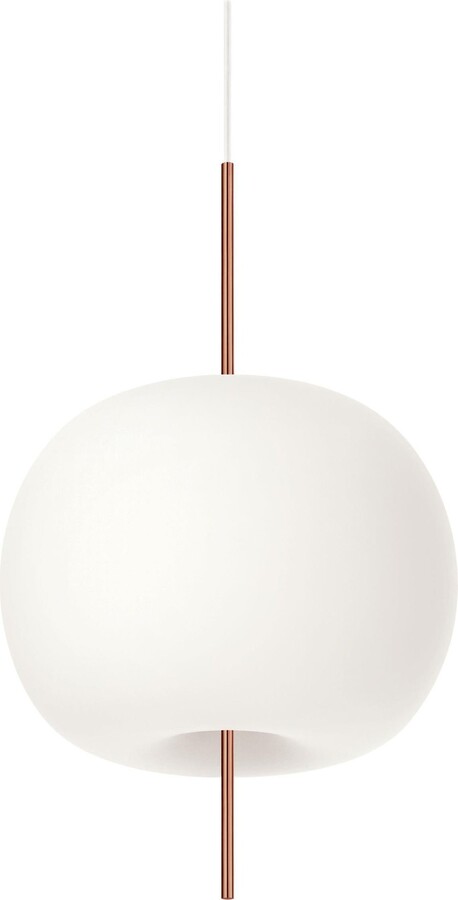 Large 'kushi' Opaline Glass And Copper Suspension Lamp For Kdln