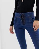 Thumbnail for your product : Current Air Skinny Jean with Stirrup and Lace Up Detail