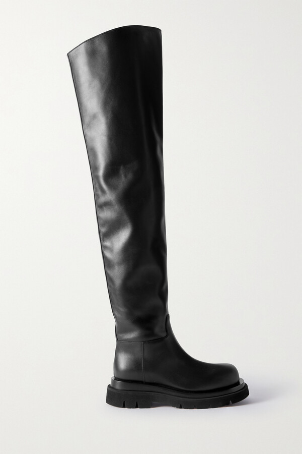 Bottega Veneta Cuissard Leather Over-the-knee Boots - Black - ShopStyle
