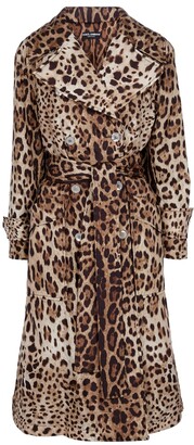 Dolce & Gabbana Leopard-print trench coat