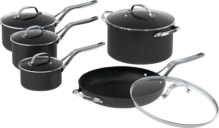 Starfrit The Rock Aluminum Cookware Set, Black, 10 Pieces/Set (060319-001-0000)