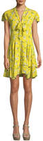 Thumbnail for your product : Alice + Olivia Moore Flutter-Sleeve Tiered Knee-Length Dress