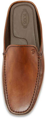 Tod's Gommini Benson Burnished-Leather Slipper, Brown