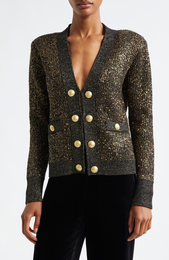 L'Agence Jinny Sequin Cardigan