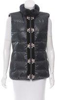 Thumbnail for your product : Glamour Puss Glamourpuss Fur-Trimmed Down Vest w/ Tags