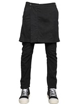 Thumbnail for your product : Rick Owens 17cm Sprayed Stretch Cotton Trousers