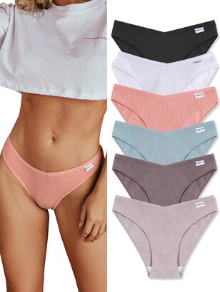 FINETOO 6/10Pack Womens Cotton Underwear Ladies Knickers Soft Stretch Panties  High Leg Panties Low Rise Hipster Cheeky S-XL - ShopStyle