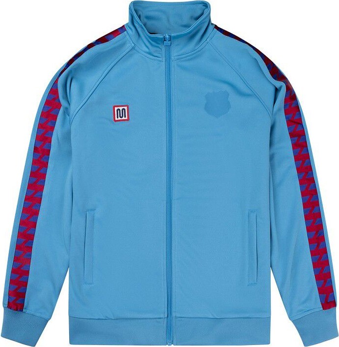 Pony Adult FC Barcelona Vintage Terrace Light Blue Jacket, Men's, Medium