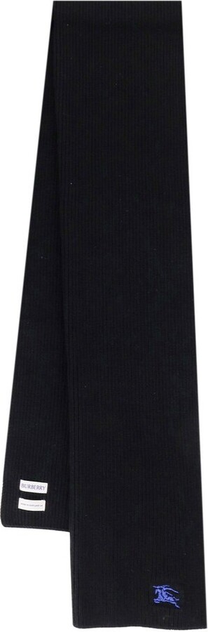 Burberry EKD Embroidered Ribbed-Knit Scarf