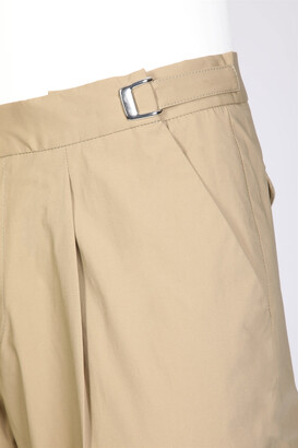 Cellar Door Leo T Beige cotton trousers with adjustable waistband and metal hooks - Leo T