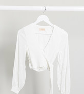 Thumbnail for your product : Club L London Tall sequin multiway crop top in white