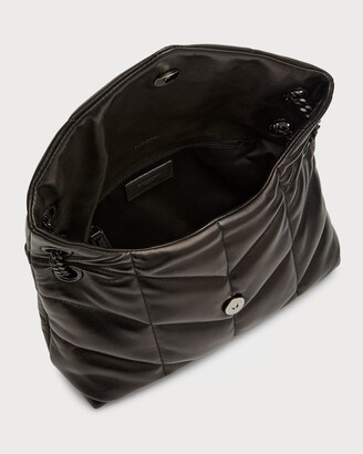 Black Loulou Puffer small leather shoulder bag, Saint Laurent
