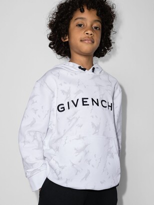 Givenchy Kids Logo-Print Marbled Hoodie