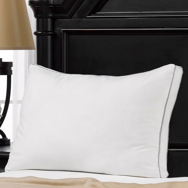 Ella Jayne Home Memory Fiber Pillow 100% Cotton Luxurious Mesh Gusseted Shell All Sleeper Pillow - King