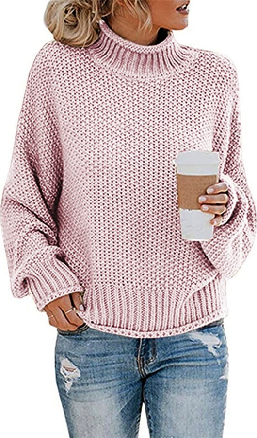 TECREW Women Color Block Striped Sweaters Oversized Side Split Knitted Pullover Tops 