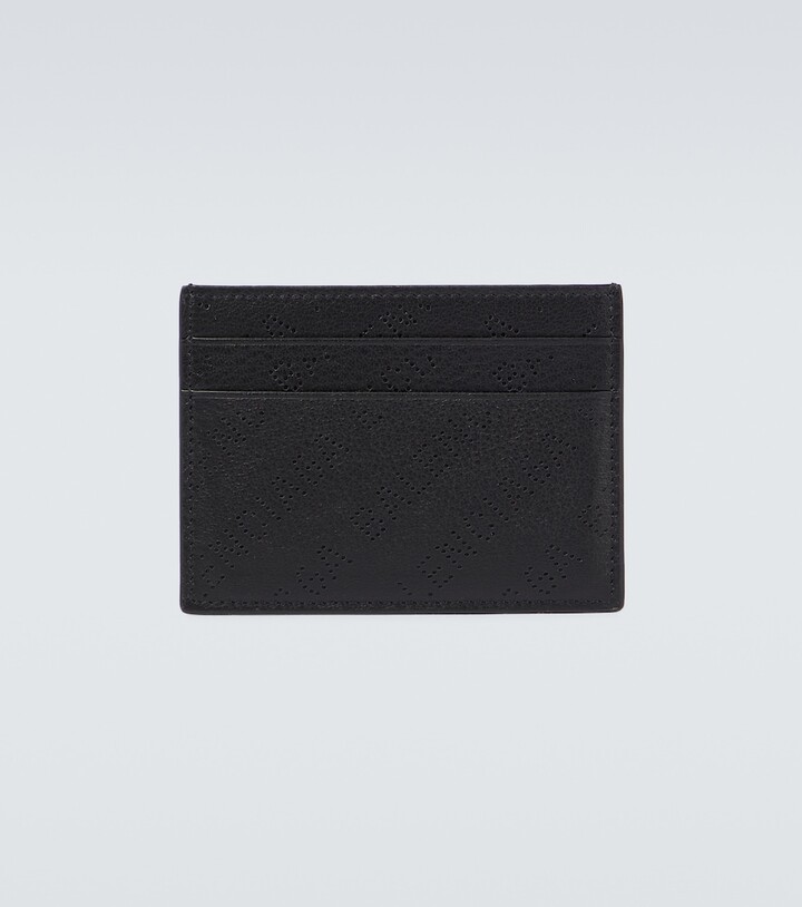 Balenciaga Logo-embossed leather cardholder