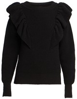 Thumbnail for your product : Isabel Marant Blakely Ruffled Wool-Blend Knit Sweater