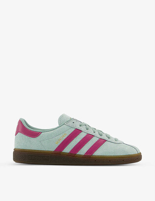 adidas green suede trainers