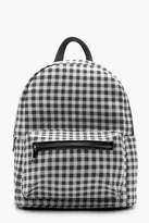 Thumbnail for your product : boohoo Gingham Zipped Rucksack