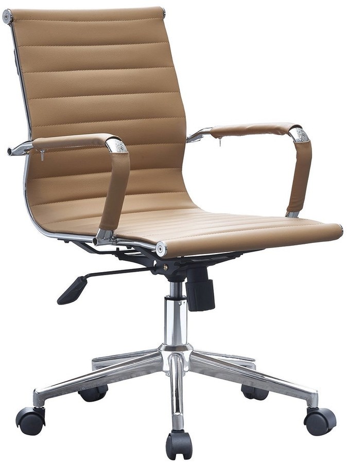 Overstock Office Chair Mid Back Tan Ergonomic Adjustable Height Swivel