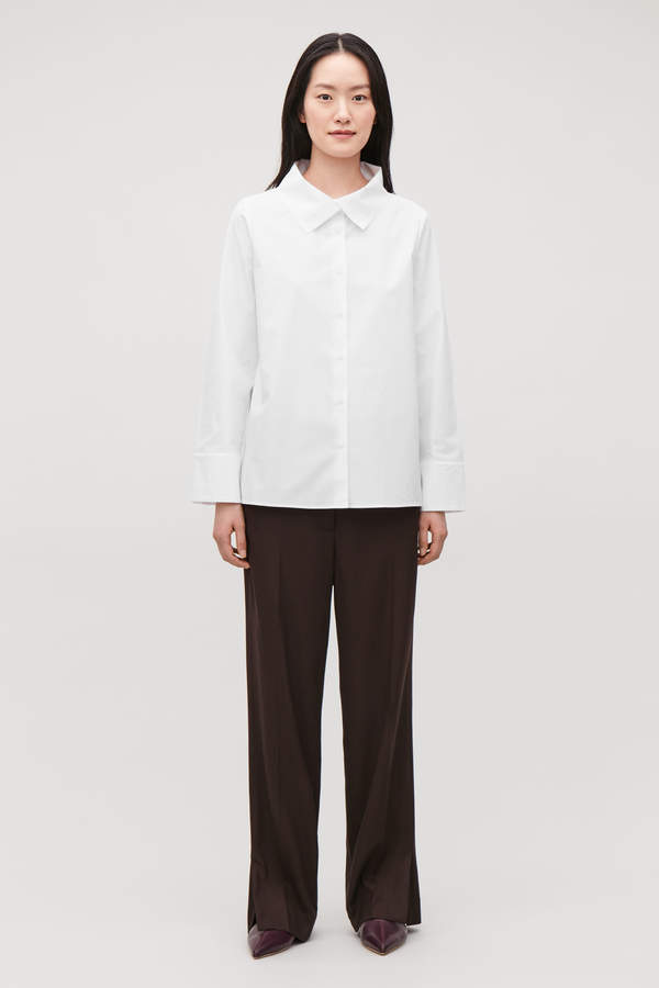 COS OPENCOLLAR POPLIN SHIRT ShopStyle Tops
