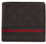 Thumbnail for your product : Gucci brown leather guccissima bi-fold coin wallet