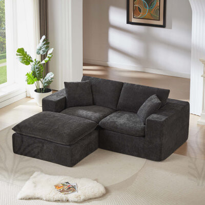 Latitude Run Modern Chenille Cloud Sofa, Freely Combinable, Comfortable To Sit On, Suitable For Modern Living Room Furniture In Homes, Apartments, And Offices